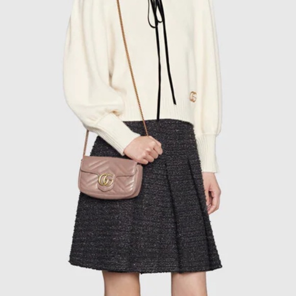 Gucci GG Marmont Quilted Leather Super Mini Bag Shoulder Bag Leather - Picture 3 of 4